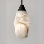 Suspension Art Déco simple conique en albâtre avec corde