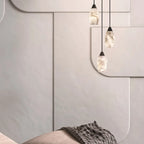 Suspension Art Déco simple conique en albâtre avec corde