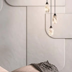 Suspension Art Déco simple conique en albâtre avec corde