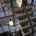 Suspension Art Déco simple conique en albâtre avec corde