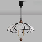 Suspension Art Déco en tissu à motif de pétales de fleurs