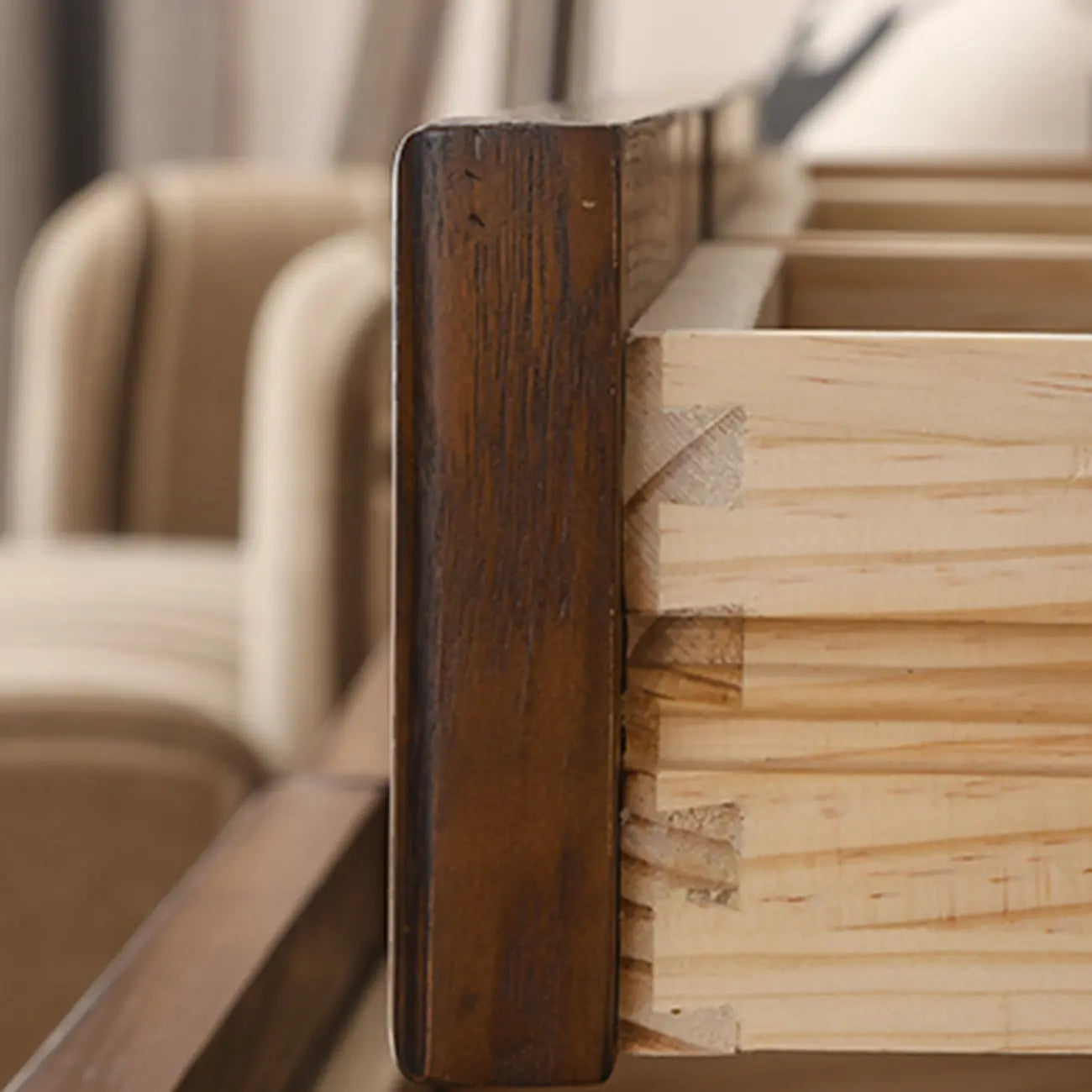 Meuble TV moderne mi-siècle Sepia Shaker avec tiroirs