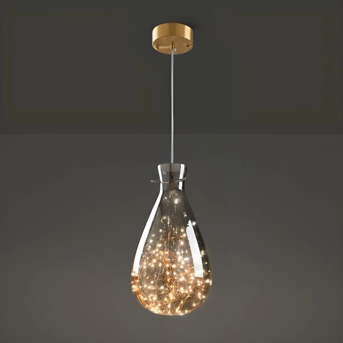 Suspension moderne en verre transparent pour salle à manger