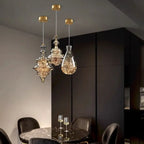 Suspension moderne en verre transparent pour salle à manger