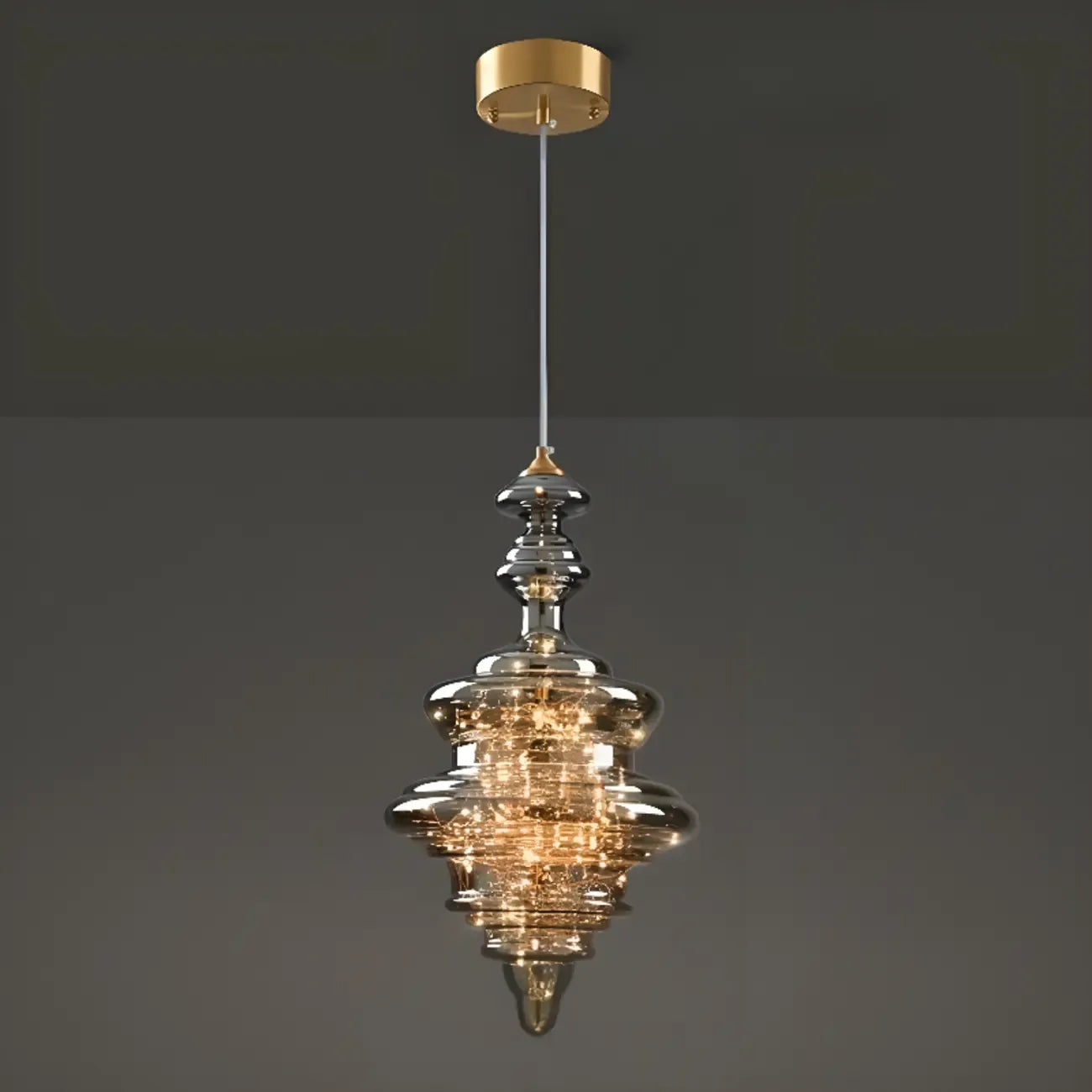 Suspension moderne en verre transparent pour salle à manger