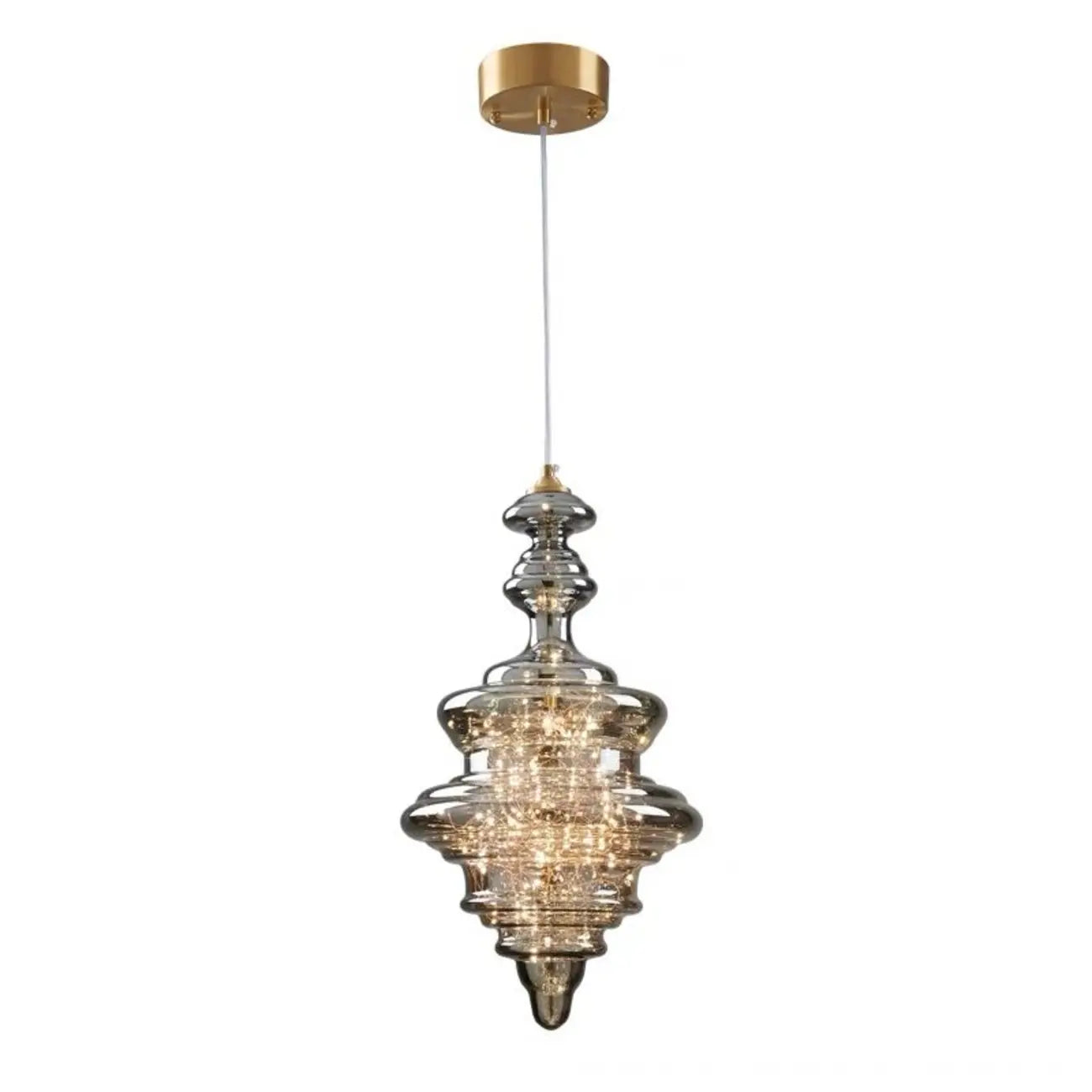 Suspension moderne en verre transparent pour salle à manger
