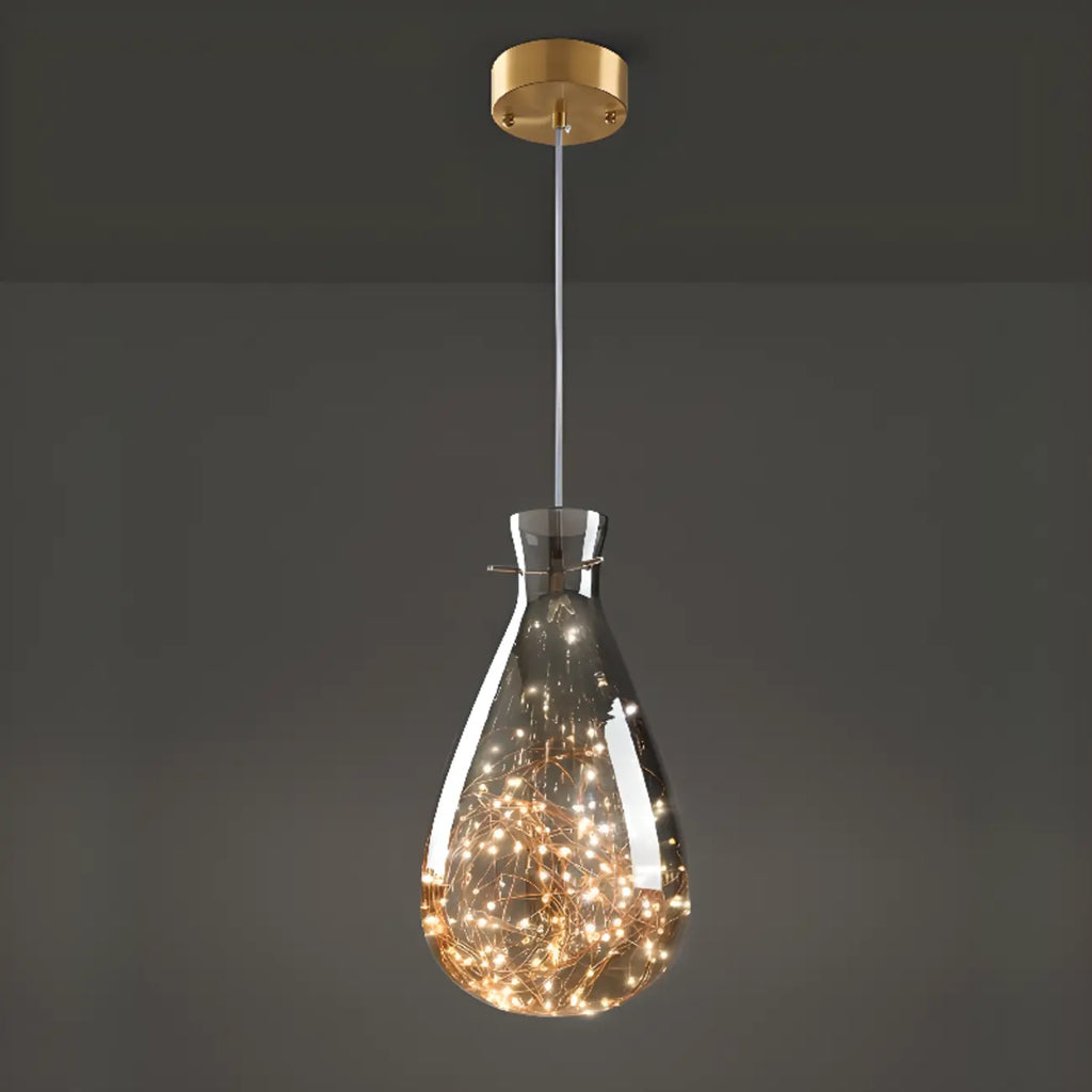 Suspension moderne en verre transparent pour salle à manger