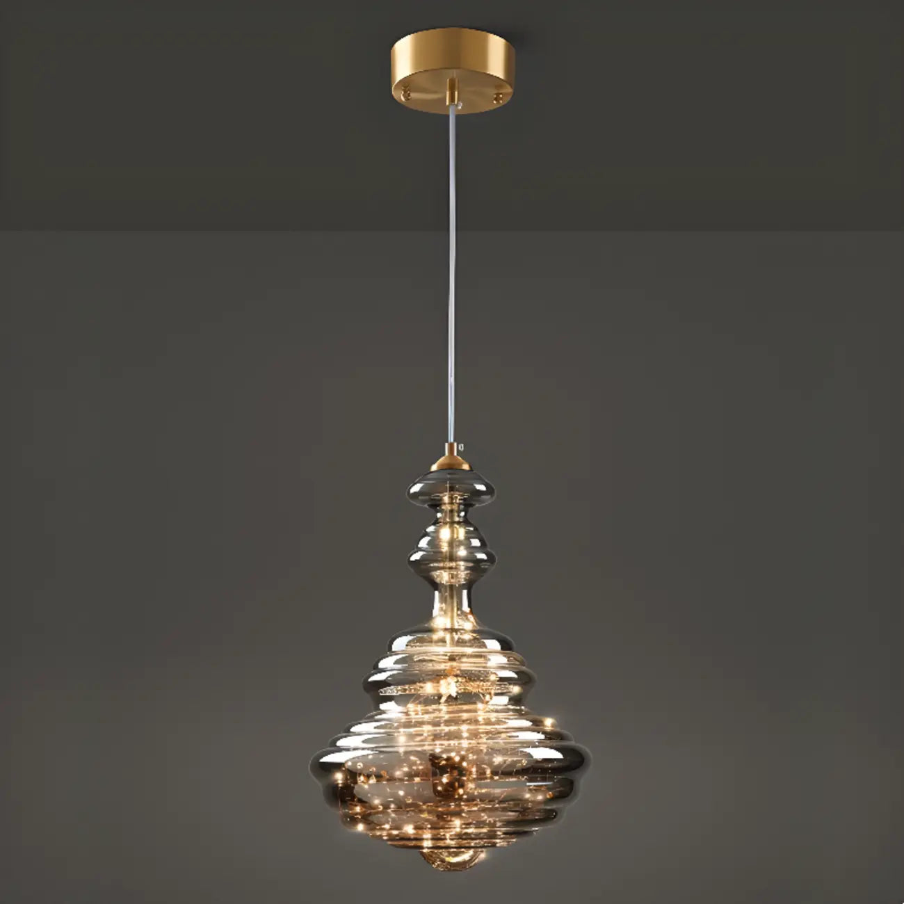 Suspension moderne en verre transparent pour salle à manger