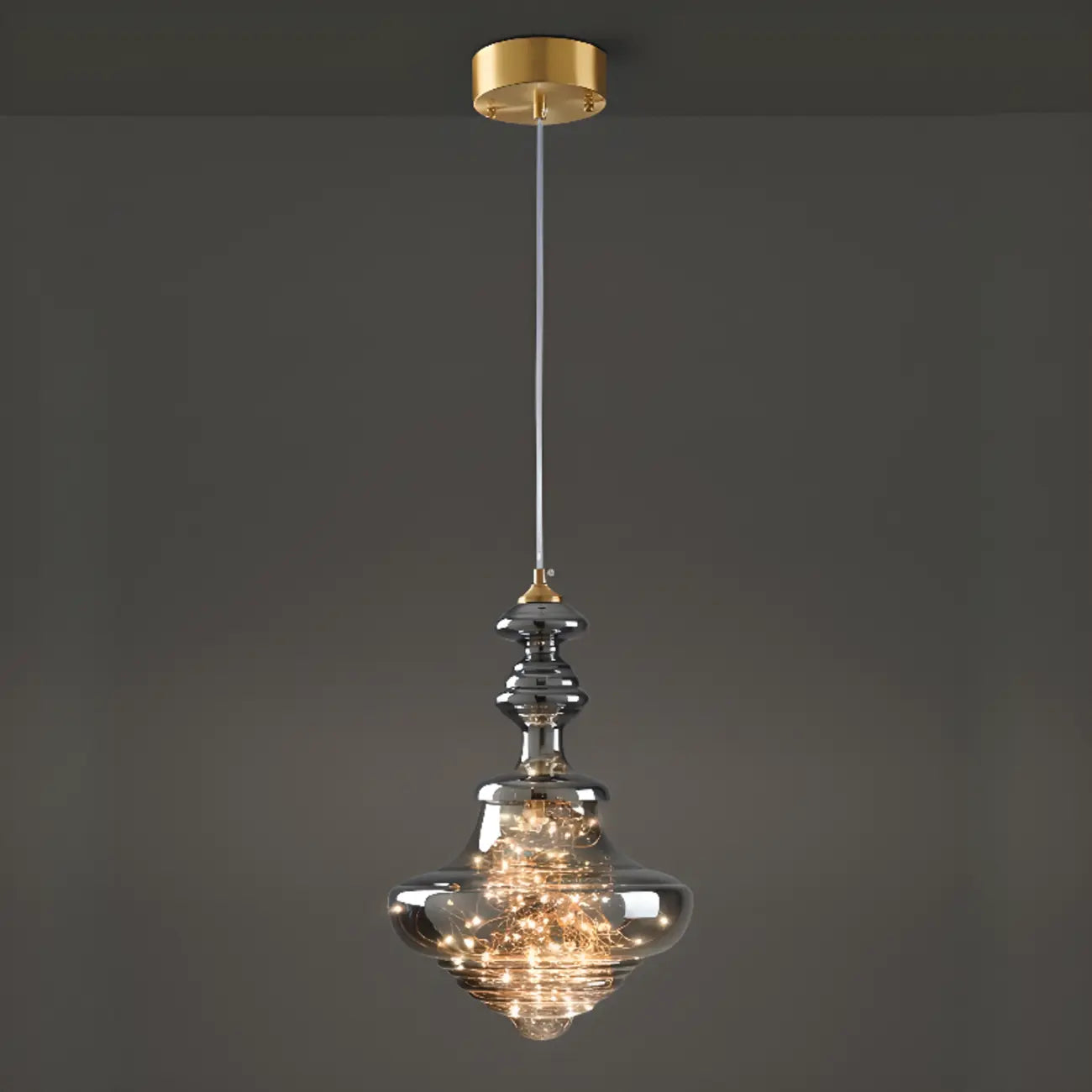 Suspension moderne en verre transparent pour salle à manger