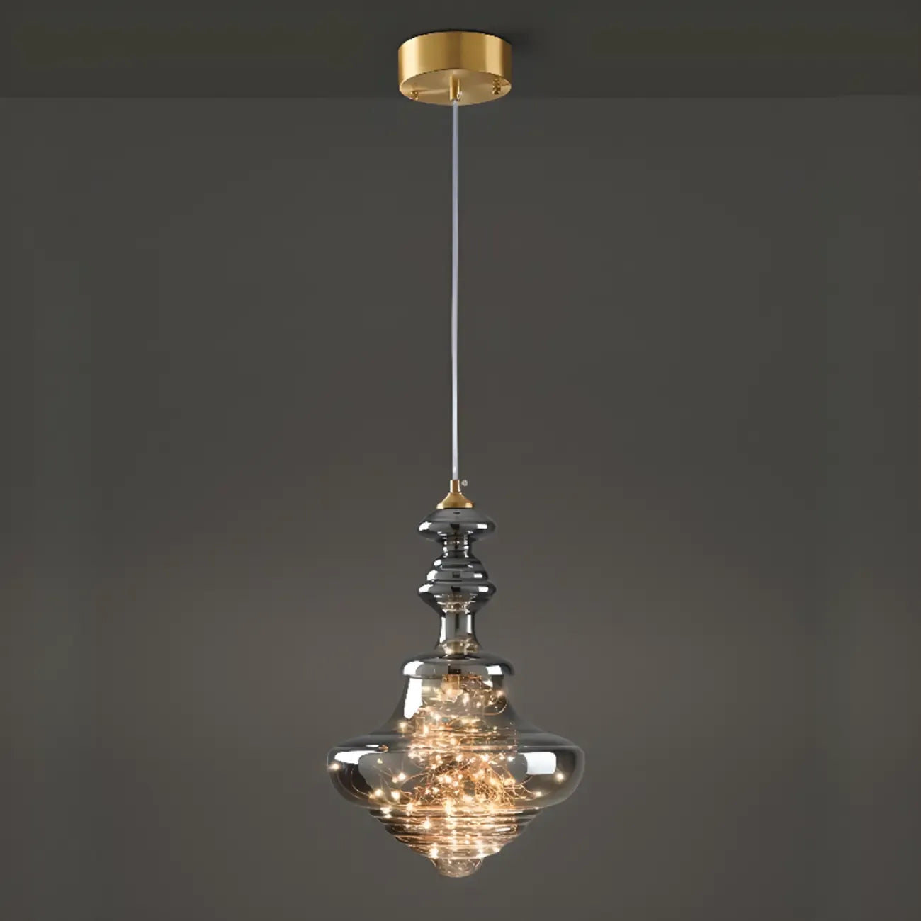 Suspension moderne en verre transparent pour salle à manger