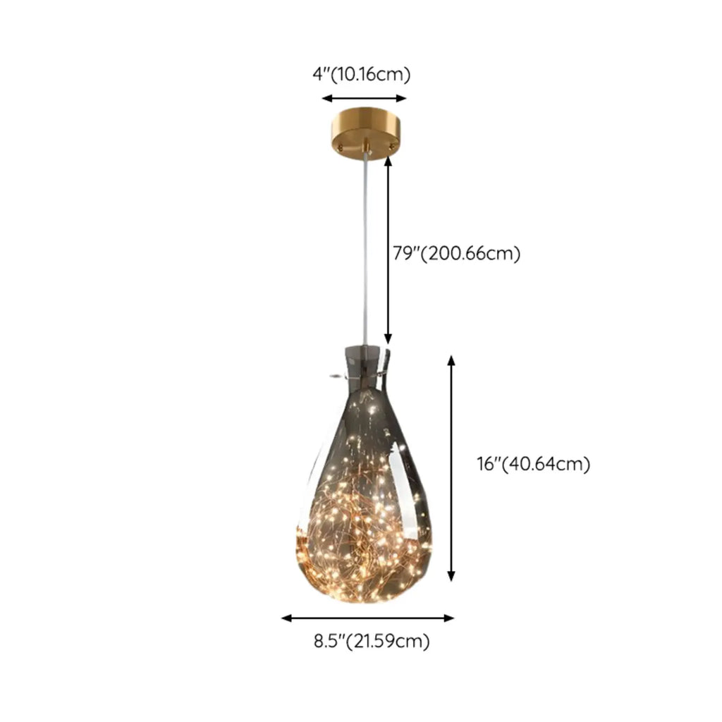 Suspension moderne en verre transparent pour salle à manger