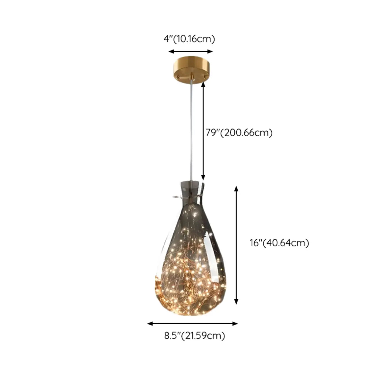 Suspension moderne en verre transparent pour salle à manger