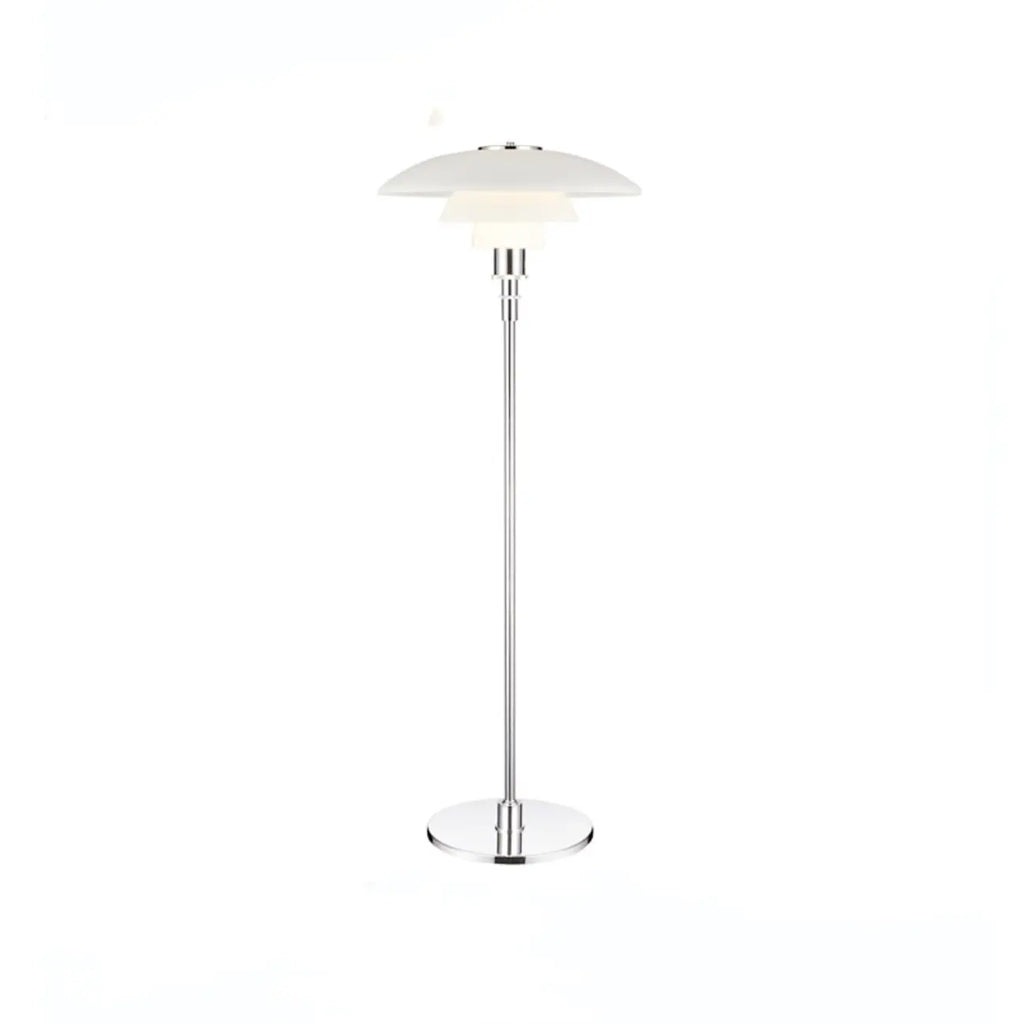 Lampadaire minimaliste en métal avec abat-jour en verre pour salon