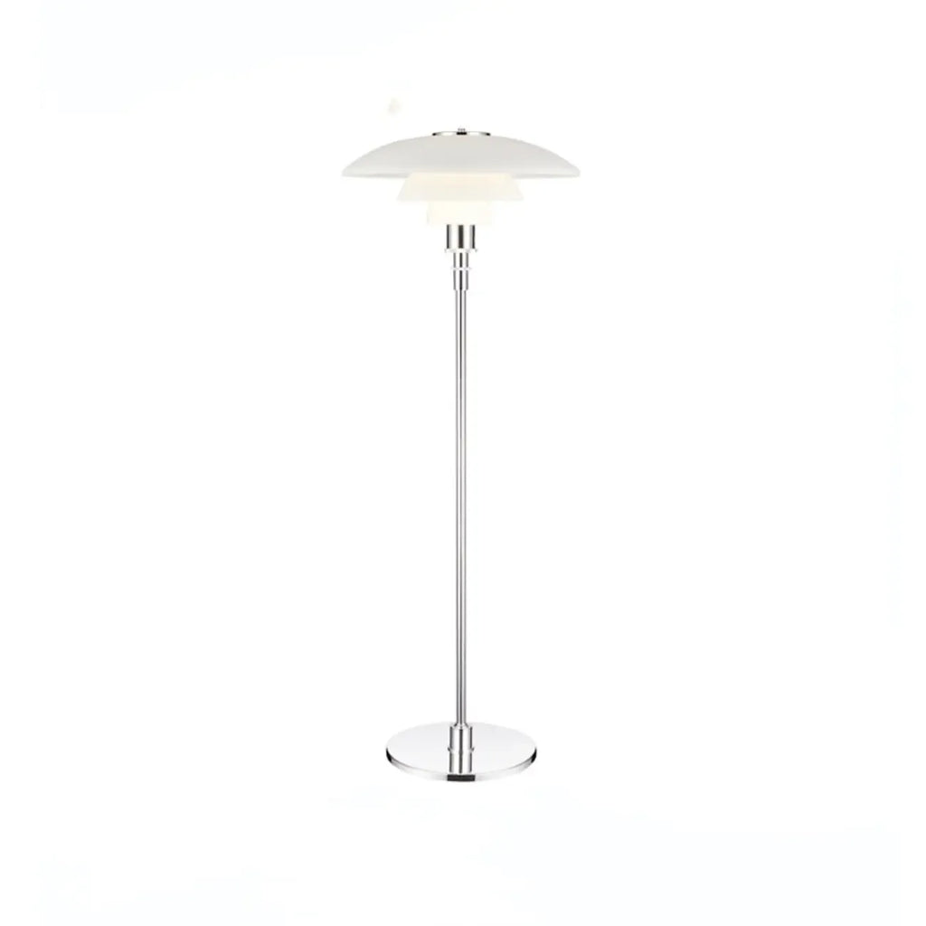 Lampadaire minimaliste en métal avec abat-jour en verre pour salon