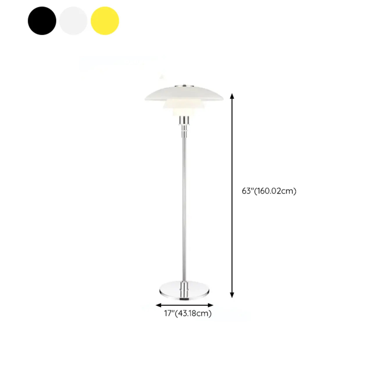 Lampadaire minimaliste en métal avec abat-jour en verre pour salon