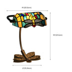 Lampe de table Tiffany Vintage à pied en vitrail libellule