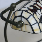 Lampe de table Tiffany Vintage à pied en vitrail libellule