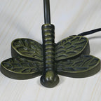Lampe de table Tiffany Vintage à pied en vitrail libellule