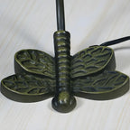 Lampe de table Tiffany Vintage à pied en vitrail libellule