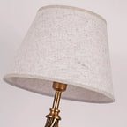 Lampe de chevet LED géométrique en tissu, base en laiton antique