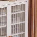 Armoire à chaussures à plusieurs niveaux avec portes réglables en bois et acrylique