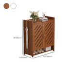 Armoire à chaussures à plusieurs niveaux avec portes réglables en bois et acrylique
