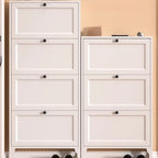 Armoire à chaussures compacte et mince en métal blanc à ouverture frontale