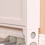 Armoire à chaussures compacte et mince en métal blanc à ouverture frontale