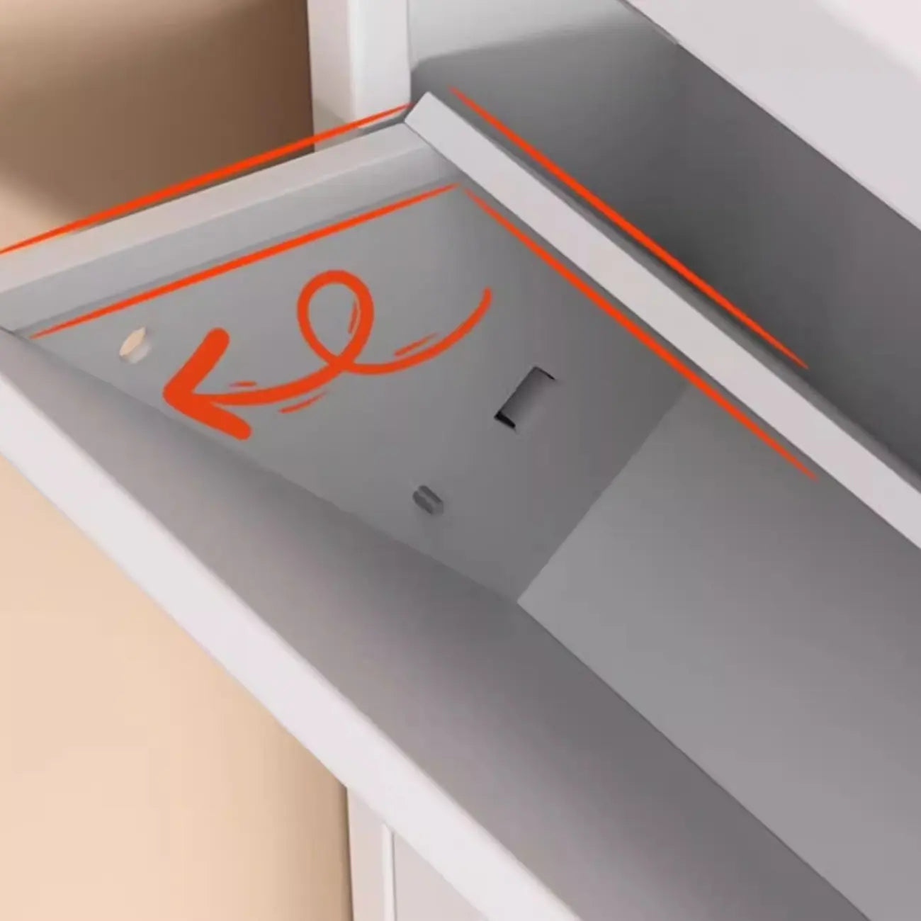 Armoire à chaussures compacte et mince en métal blanc à ouverture frontale