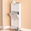 Armoire à chaussures compacte et mince en métal blanc à ouverture frontale