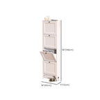 Armoire à chaussures compacte et mince en métal blanc à ouverture frontale