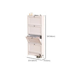 Armoire à chaussures compacte et mince en métal blanc à ouverture frontale