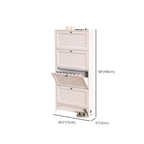 Armoire à chaussures compacte et mince en métal blanc à ouverture frontale