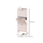 Armoire à chaussures compacte et mince en métal blanc à ouverture frontale