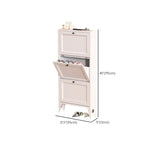Armoire à chaussures compacte et mince en métal blanc à ouverture frontale