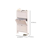 Armoire à chaussures compacte et mince en métal blanc à ouverture frontale