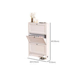 Armoire à chaussures compacte et mince en métal blanc à ouverture frontale