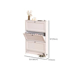 Armoire à chaussures compacte et mince en métal blanc à ouverture frontale