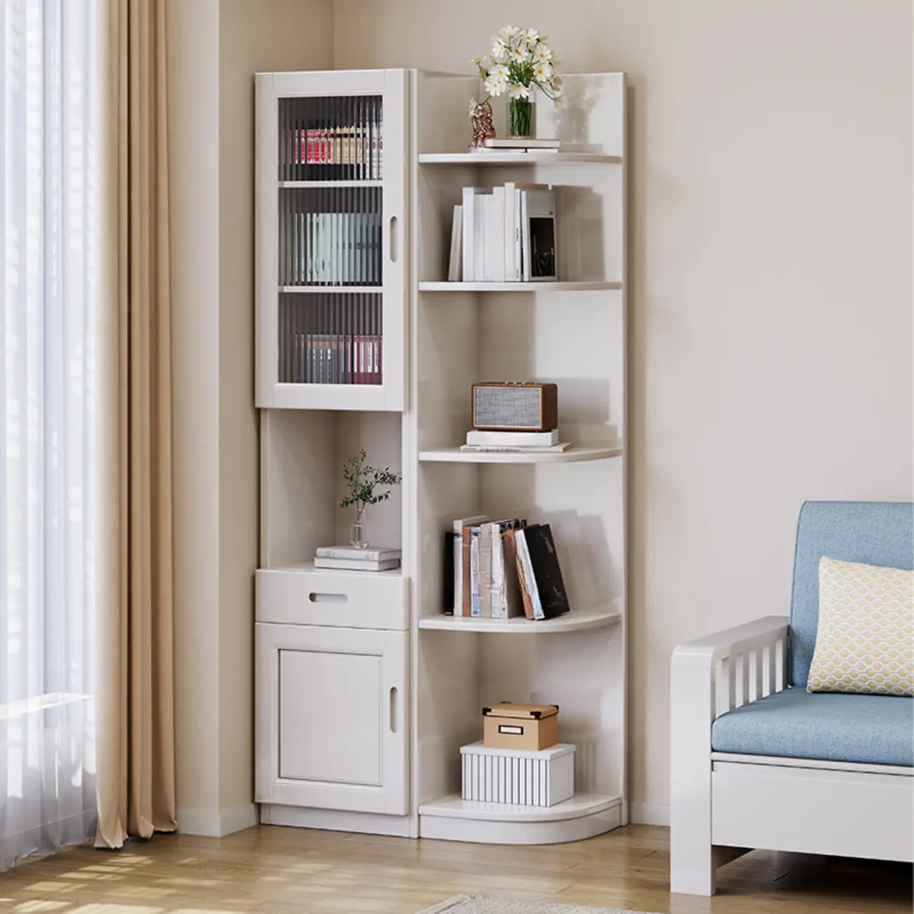 Armoire utilitaire moderne en bois brun pour salon