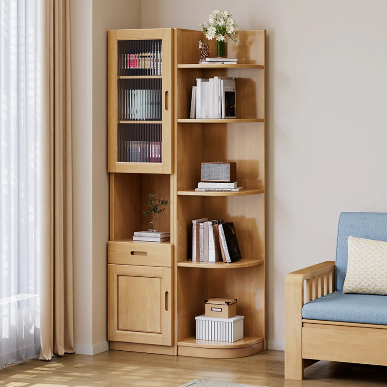 Armoire utilitaire moderne en bois brun pour salon