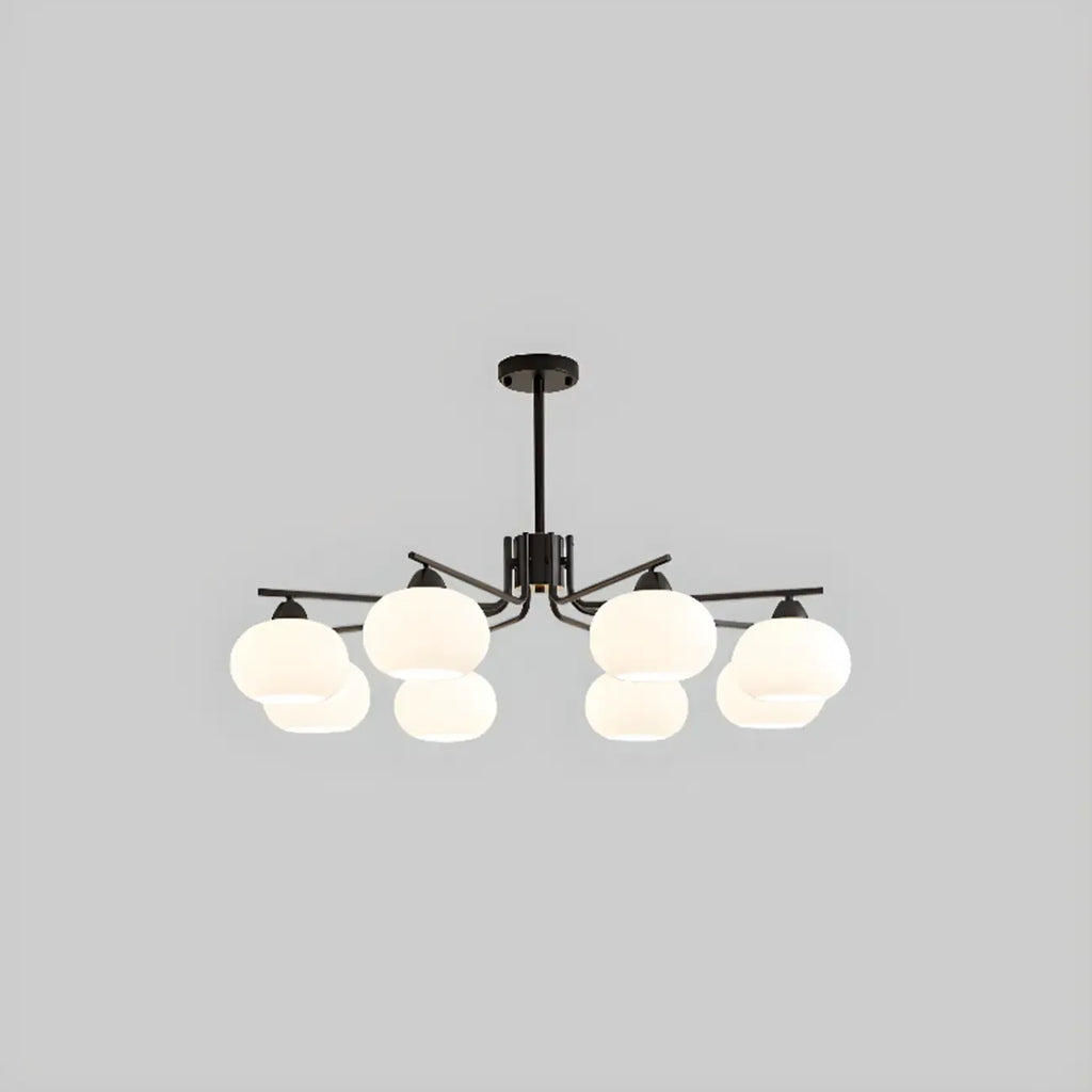 Lustre circulaire contemporain en verre, hauteur réglable.