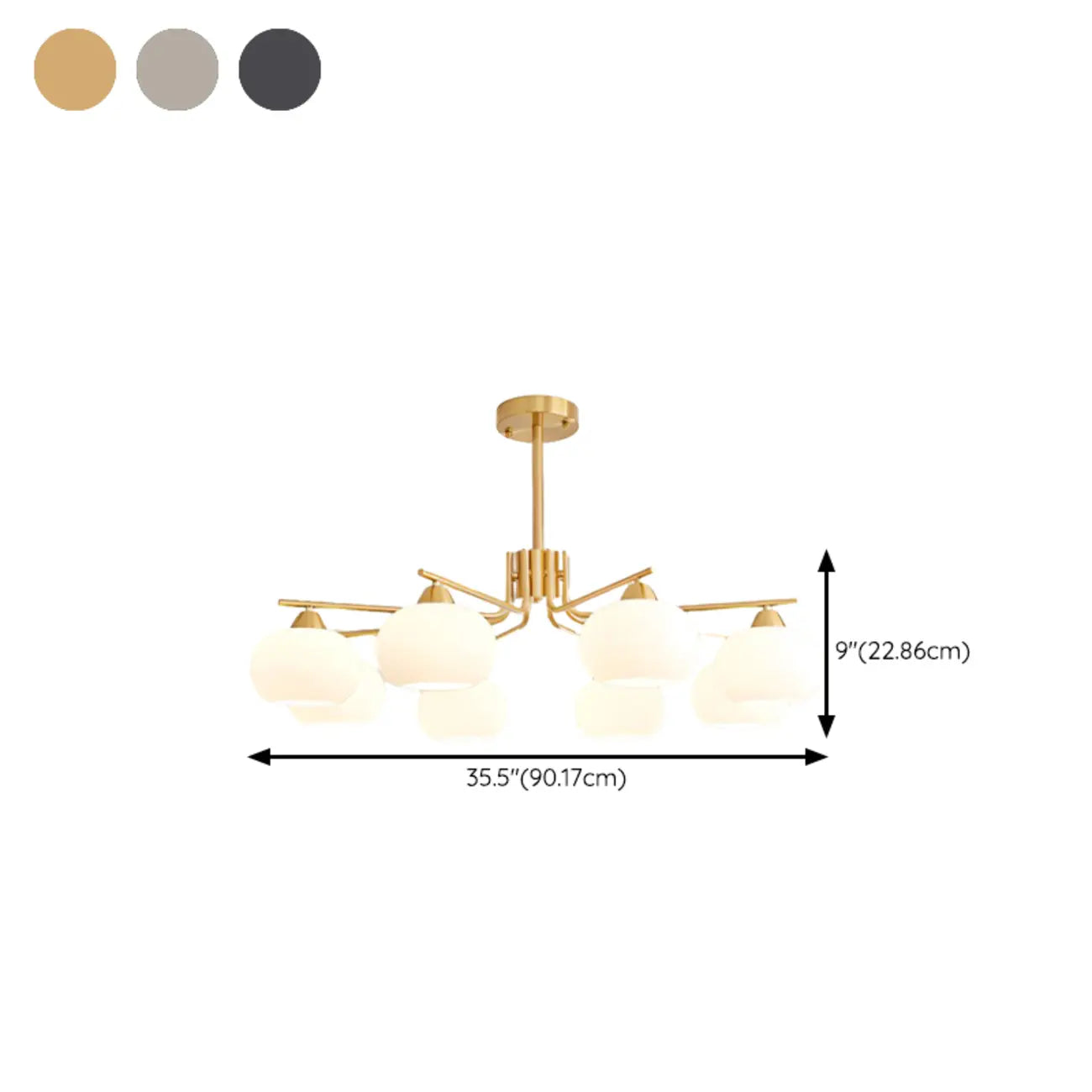 Lustre circulaire contemporain en verre, hauteur réglable.