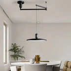 Suspension moderne à bras articulé LED noire pour salle à manger