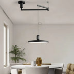 Suspension moderne à bras articulé LED noire pour salle à manger