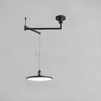 Suspension moderne à bras articulé LED noire pour salle à manger