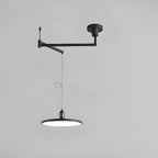 Suspension moderne à bras articulé LED noire pour salle à manger