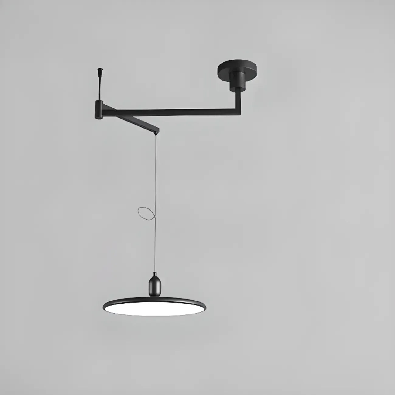 Suspension moderne à bras articulé LED noire pour salle à manger