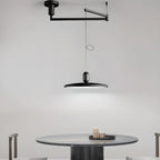 Suspension moderne à bras articulé LED noire pour salle à manger