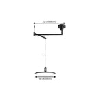 Suspension moderne à bras articulé LED noire pour salle à manger