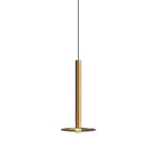 Suspension LED cylindrique dorée moderne et fine pour salle à manger